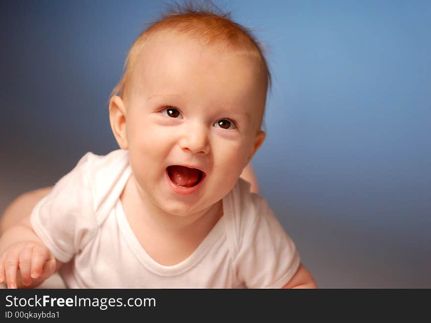 A happy laughing little boy