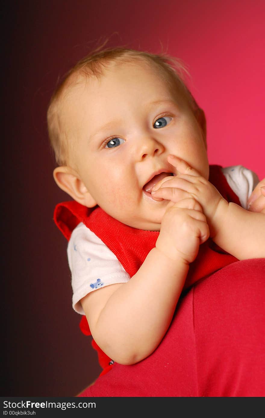 A thoughtful little girl