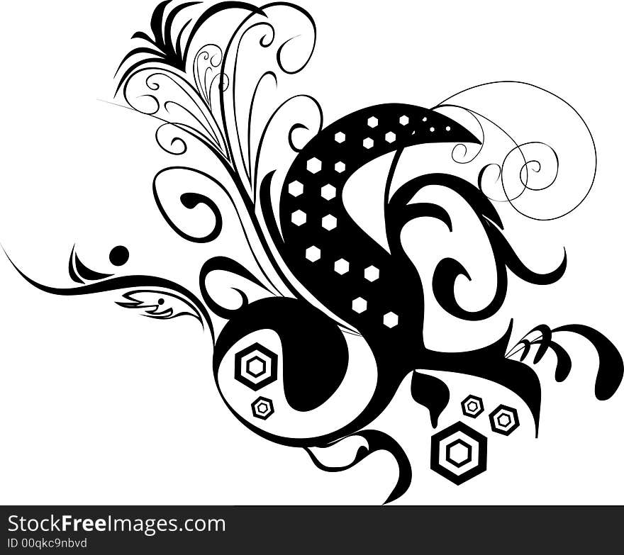 Black and white design ornament