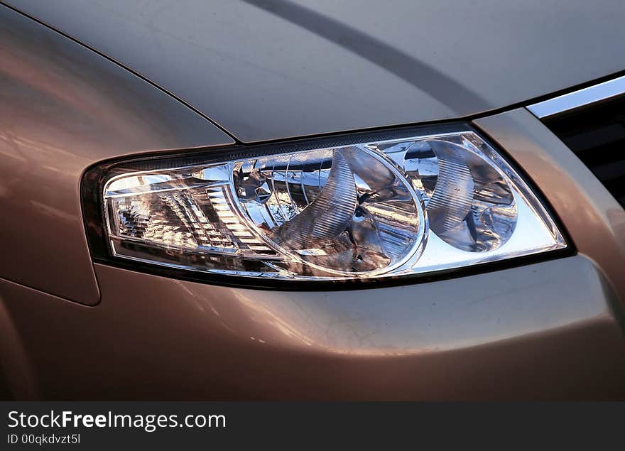 Headlight-detail of the beautiful sports car