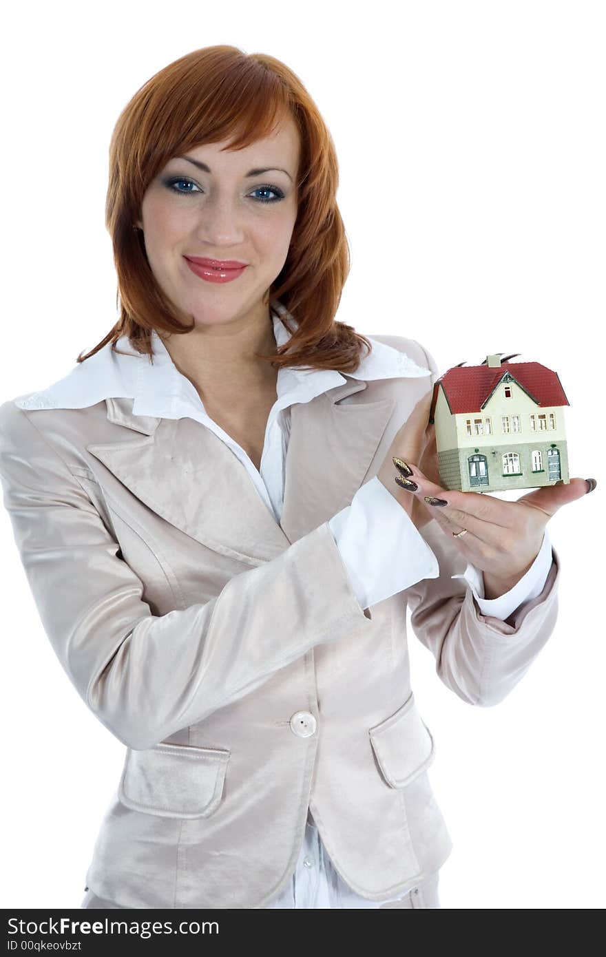 Business woman advertises real estate