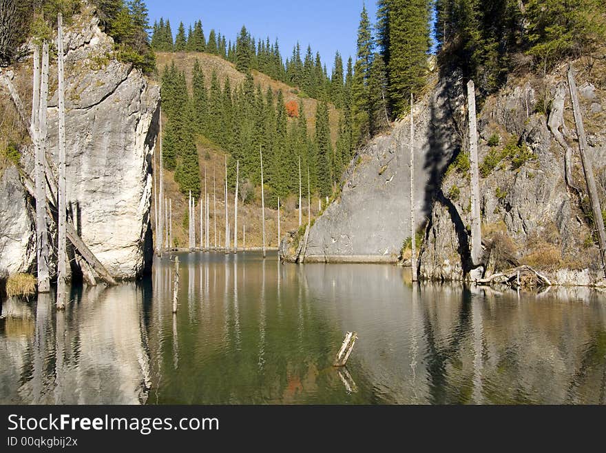 Kayandy lake in mountain of Kazakhstan