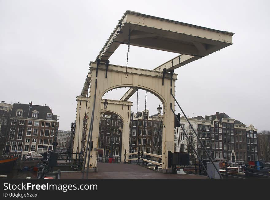 Amsterdam canals in the city center