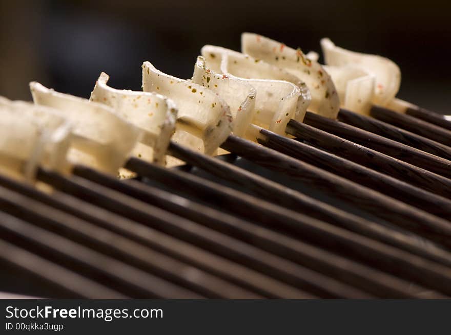 Sweets on a stick in a restaurant