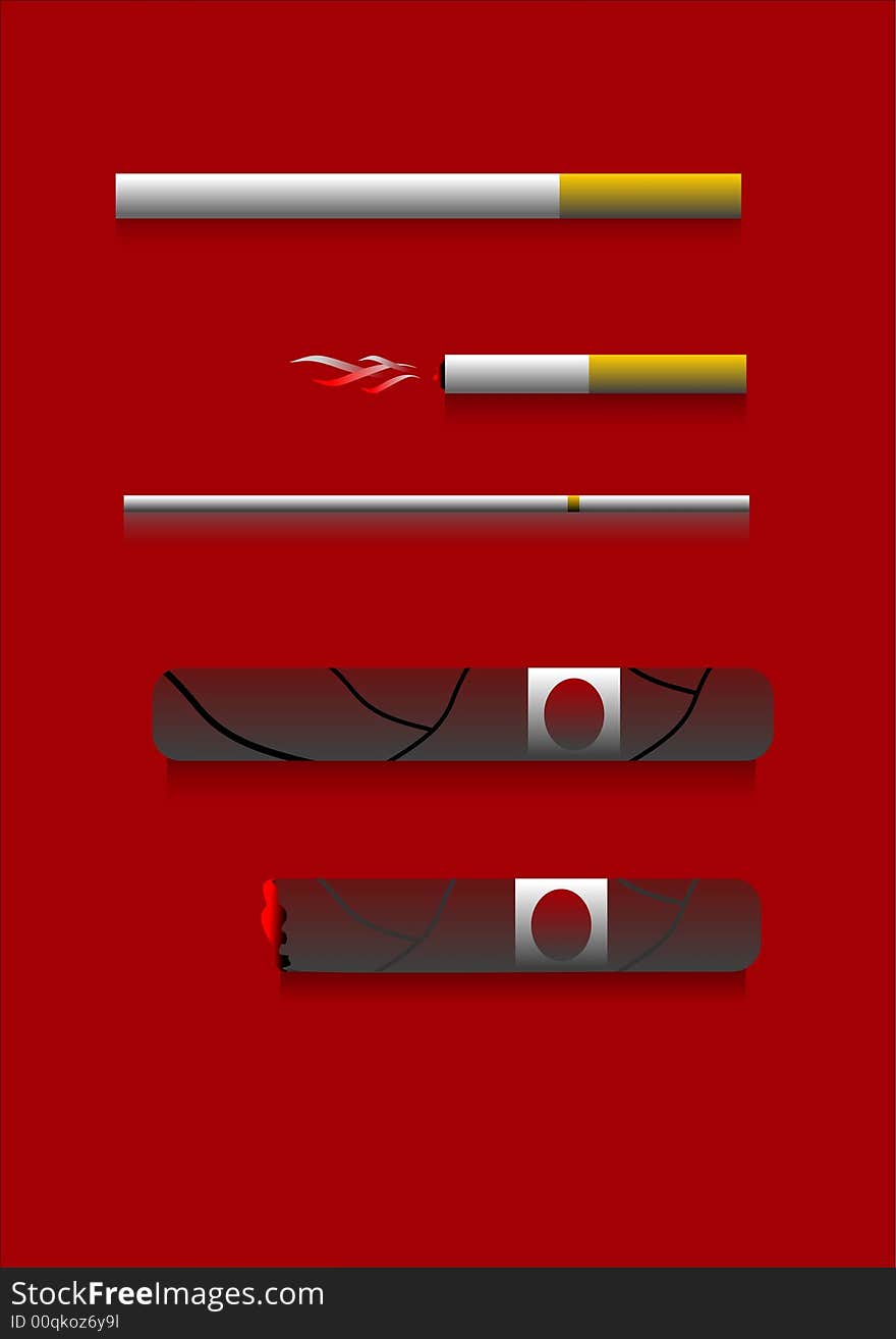 Cigarettes kinds & cigara vector illustration