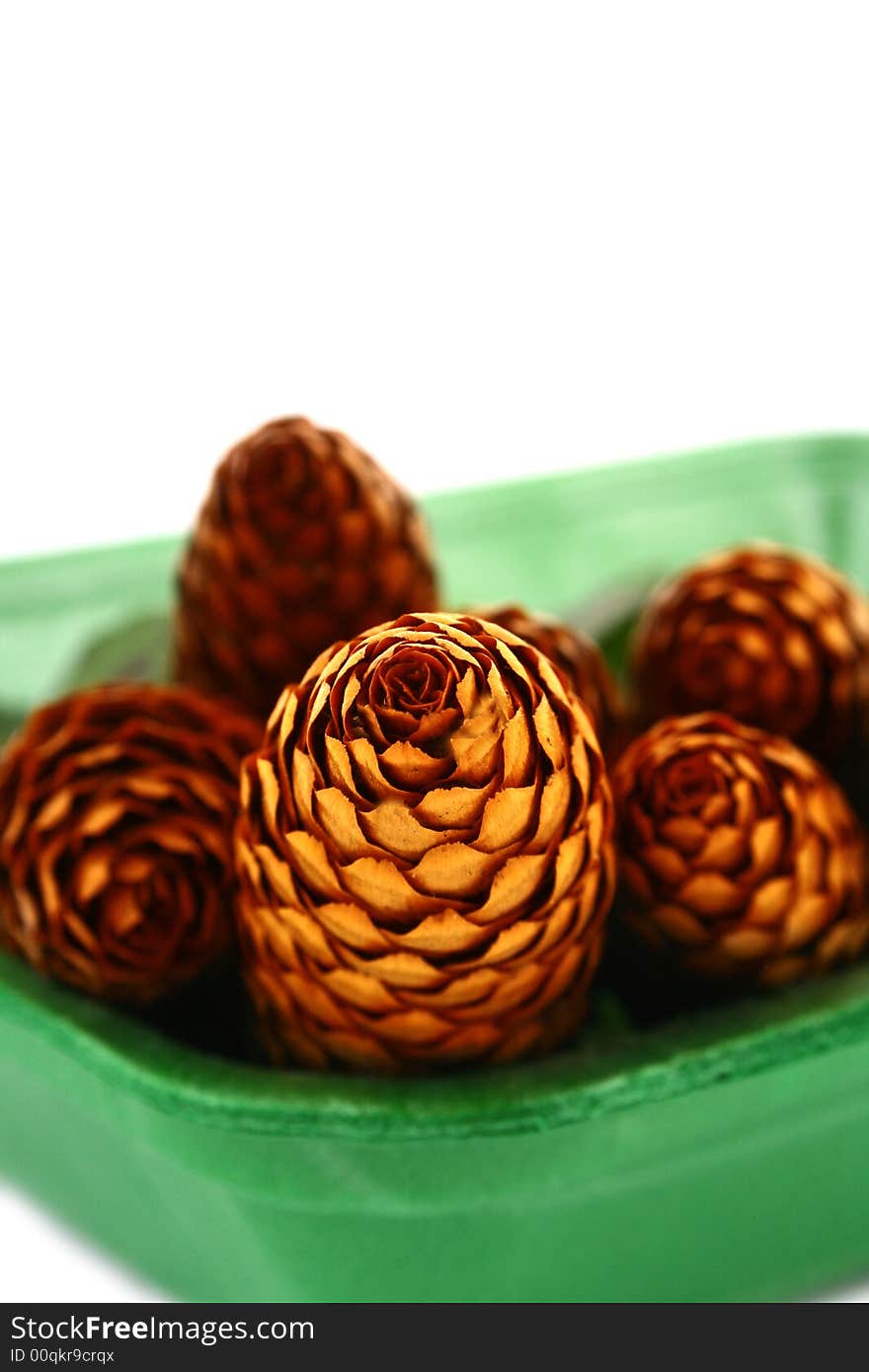 Wood pine fir cones