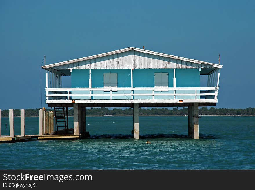 Blue Stilt House in Stiltsville