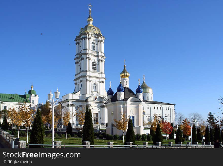 Great recently restored temple in Pochaevo. Great recently restored temple in Pochaevo