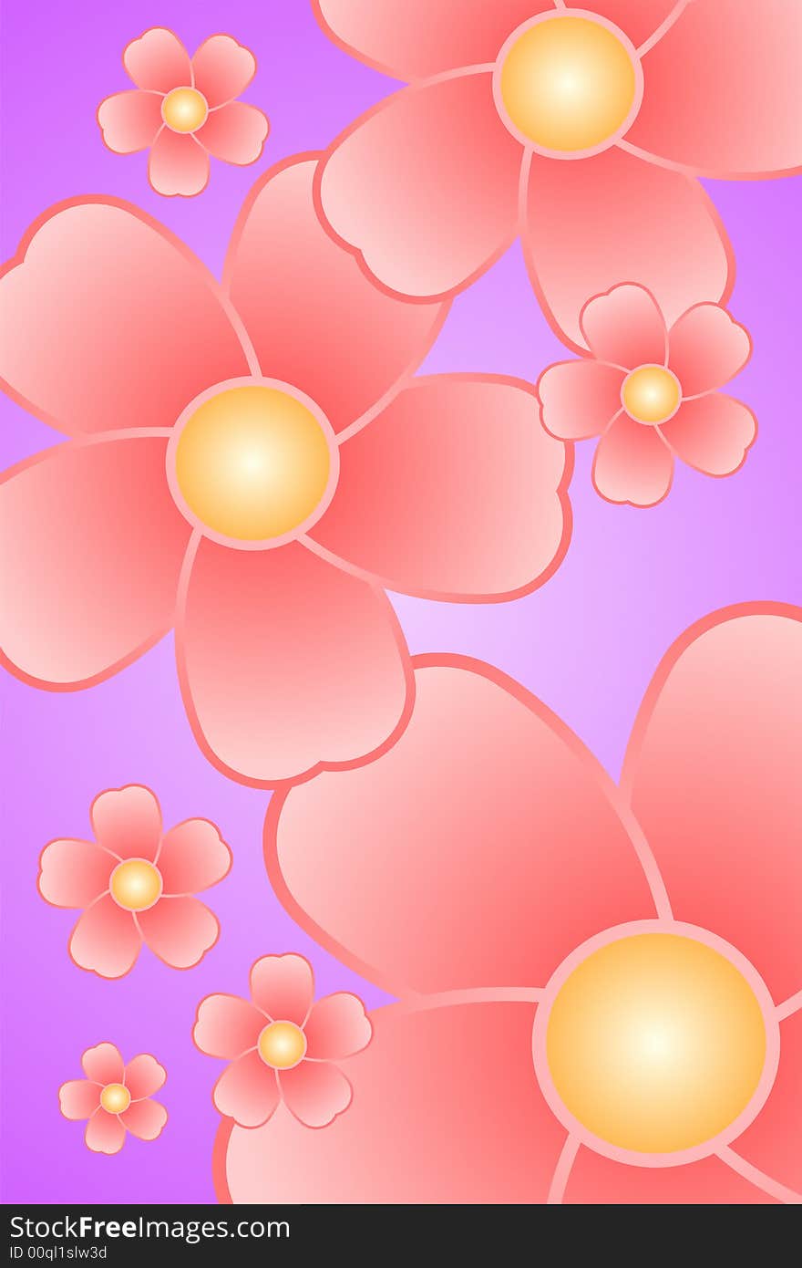 Vector illustration of red flowers