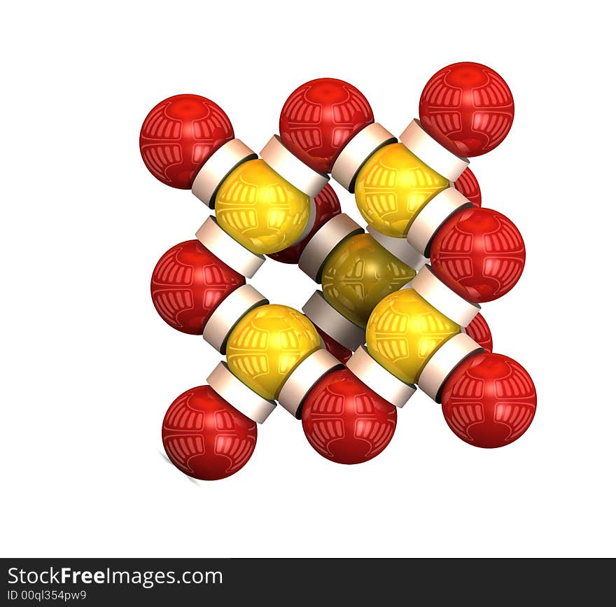 3d rendered illustration of a read and yellow spherel. 3d rendered illustration of a read and yellow spherel