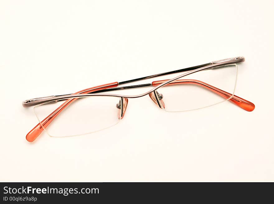 Eyeglasses on the white background