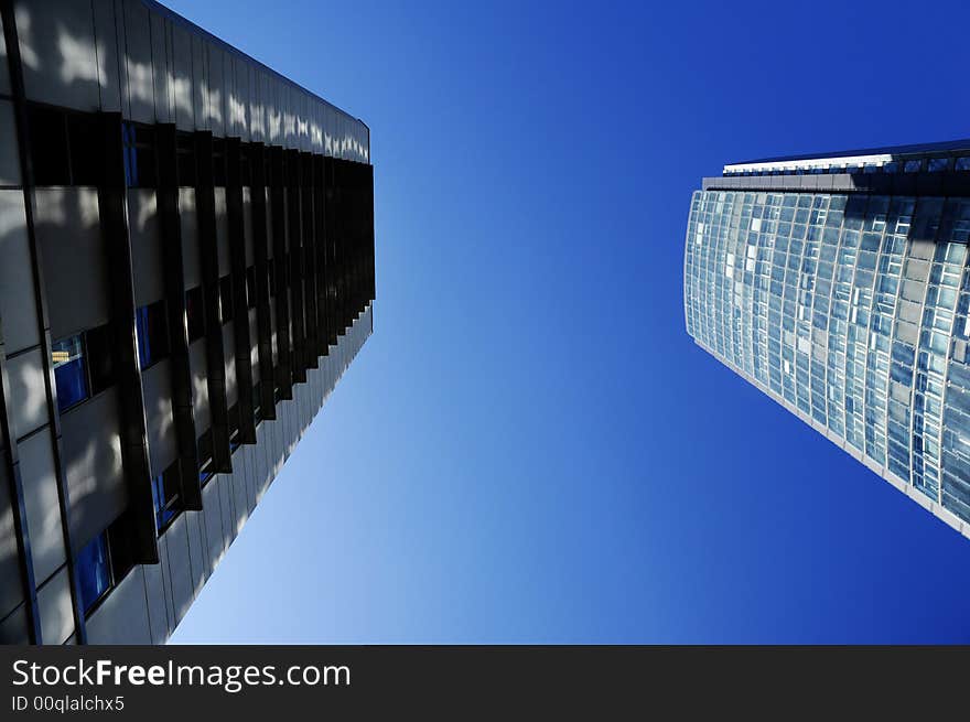 Beautiful skyscraper under blue sky