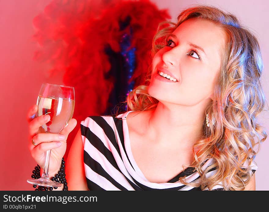 Beautiful girl with glass of champagne. Beautiful girl with glass of champagne