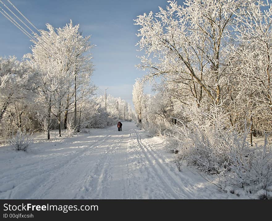 Winter park during solar weather