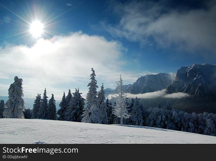 Beautiful winter day in Bucegi mountains. Beautiful winter day in Bucegi mountains