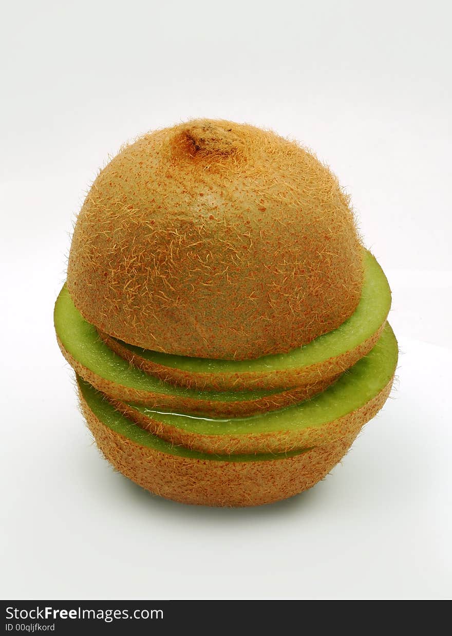 Isolated image of fresh sliced kiwi