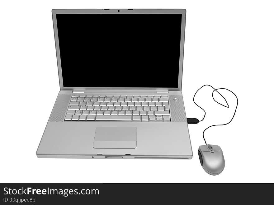 Modern and stylish laptop on a white background