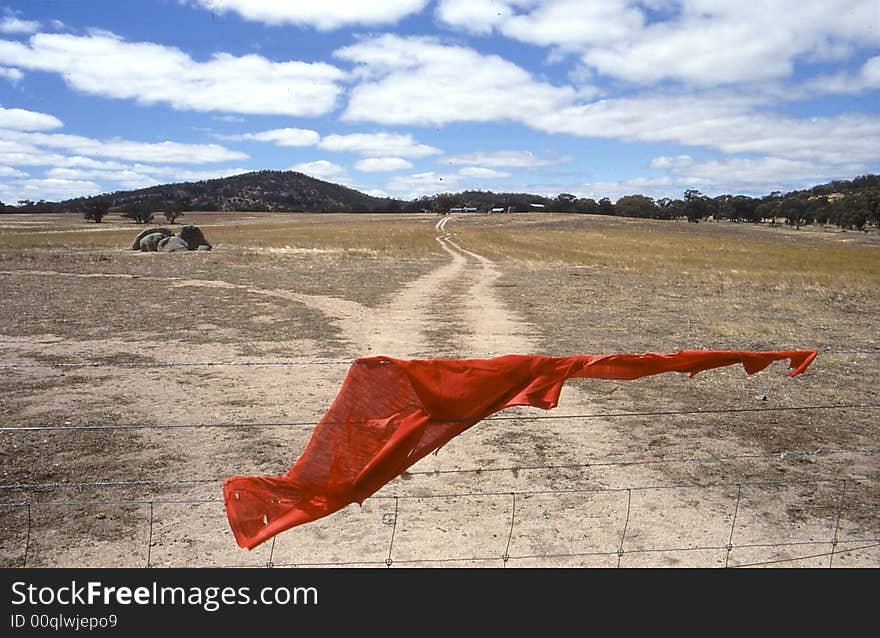 Red rag on fence