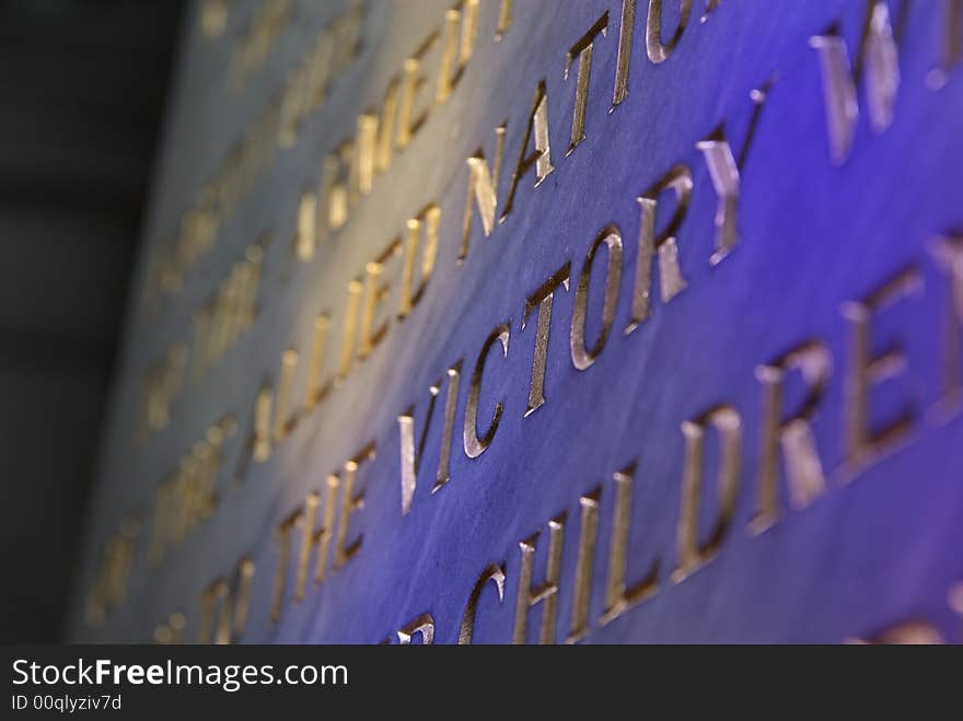 An engraved tablet at a church in New Zealand commemorating WWII. An engraved tablet at a church in New Zealand commemorating WWII.