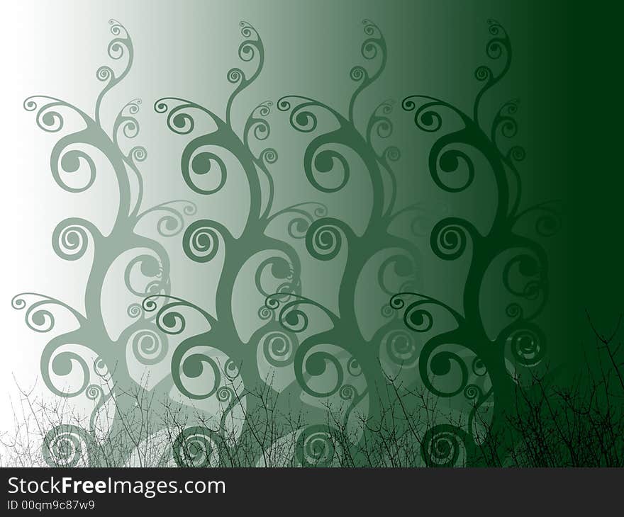 Dark green plant foliage illustration. Dark green plant foliage illustration