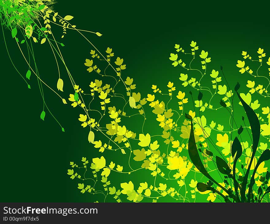 Shining bright plant foliage illustration