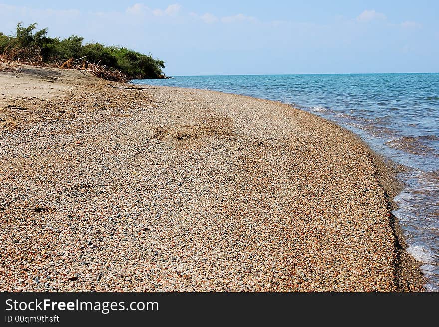 Travel destination: view of a seacoast. Travel destination: view of a seacoast