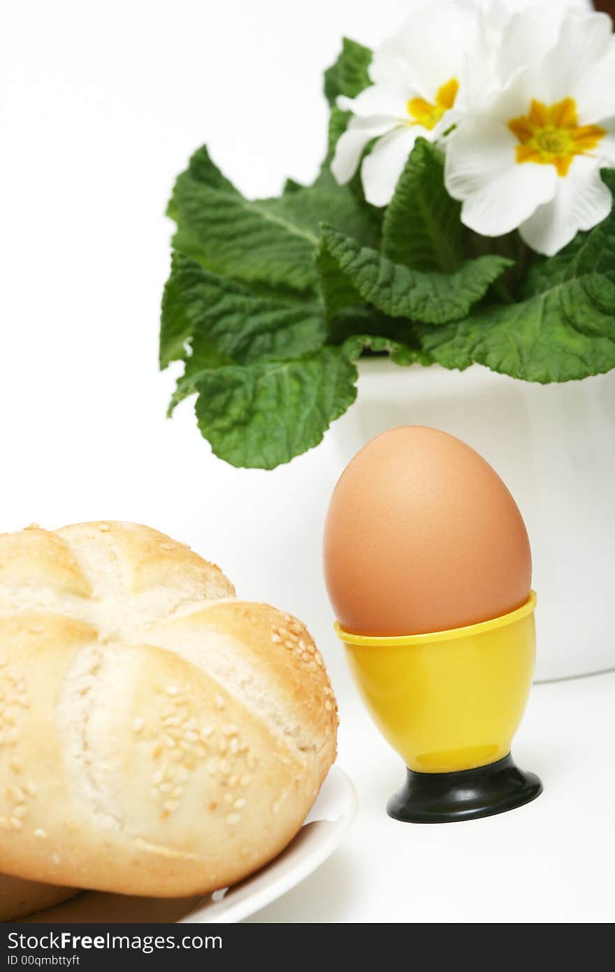 Nature egg,roll for breakfast with flower. Nature egg,roll for breakfast with flower.