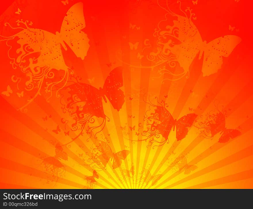 Illustration of folilage abstract in red background. Illustration of folilage abstract in red background