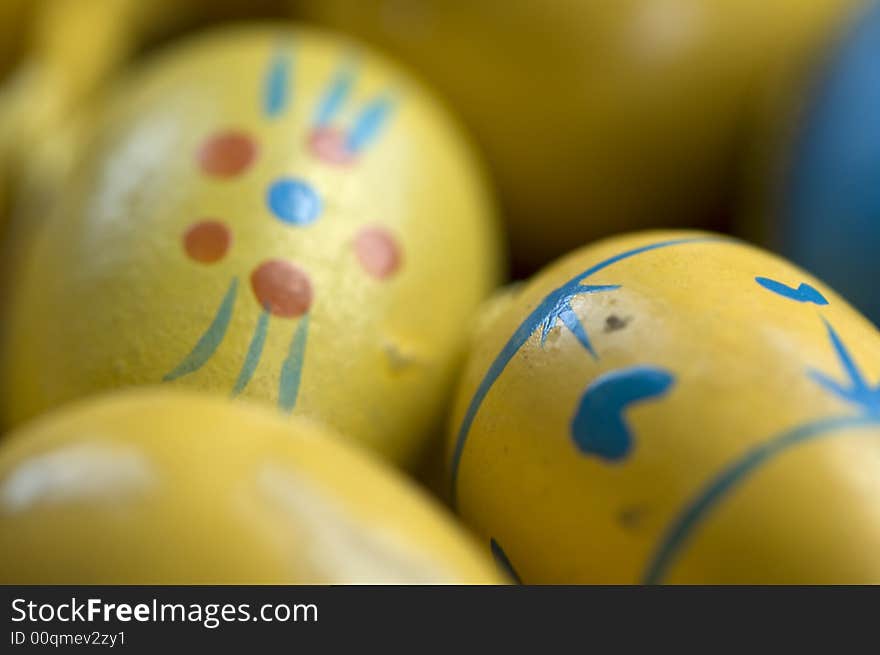 Easter eggs close up