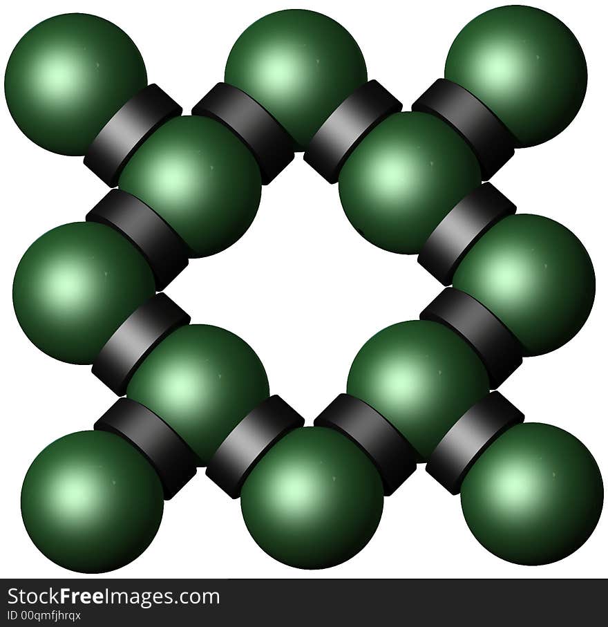 3D green ball (abstract background)