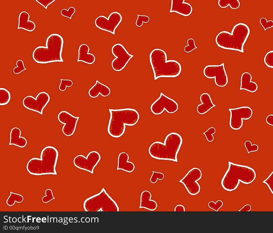 Red Hearts Background / Texture