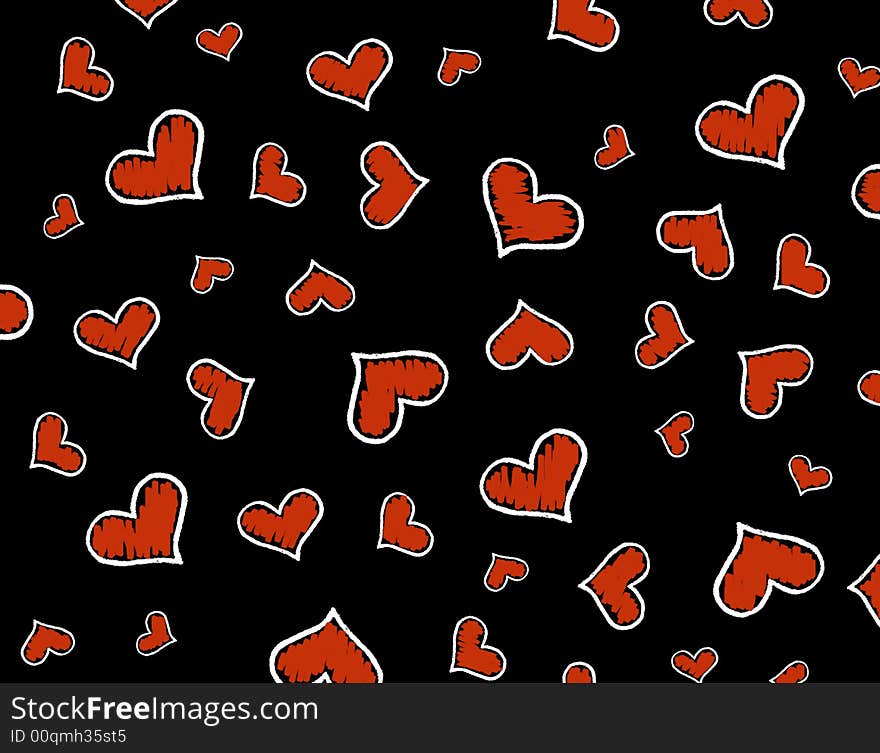 Red Hearts Background / Texture