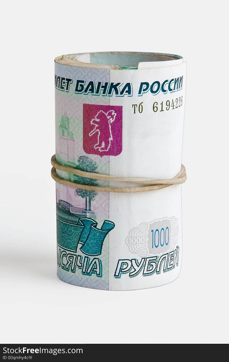 1000-rouble bill roll