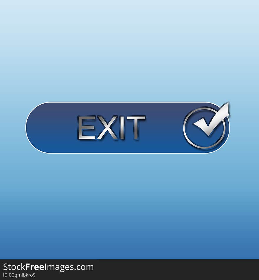 Presentation Business Exit Button in Blue and Silver