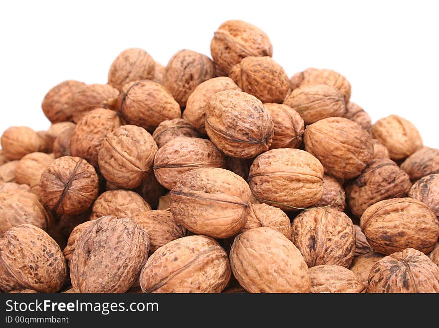 Walnuts isolated on white background. Walnuts isolated on white background