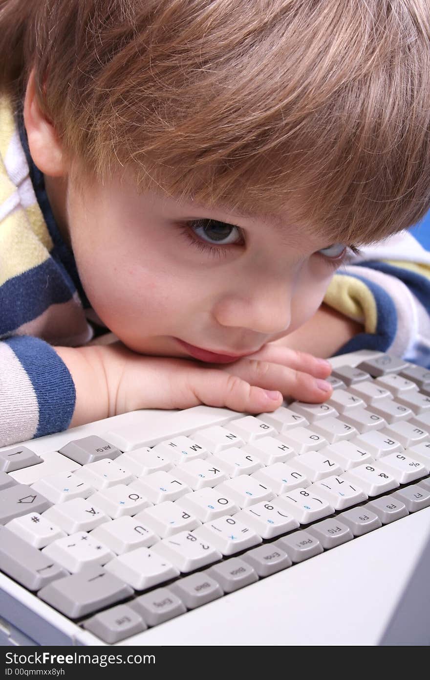 Boy using a laptop