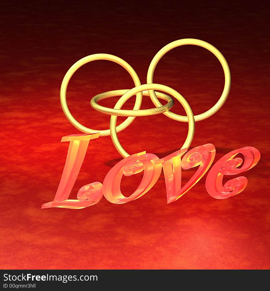 3D Logo Presentation Graphic, Love , Rings. 3D Logo Presentation Graphic, Love , Rings