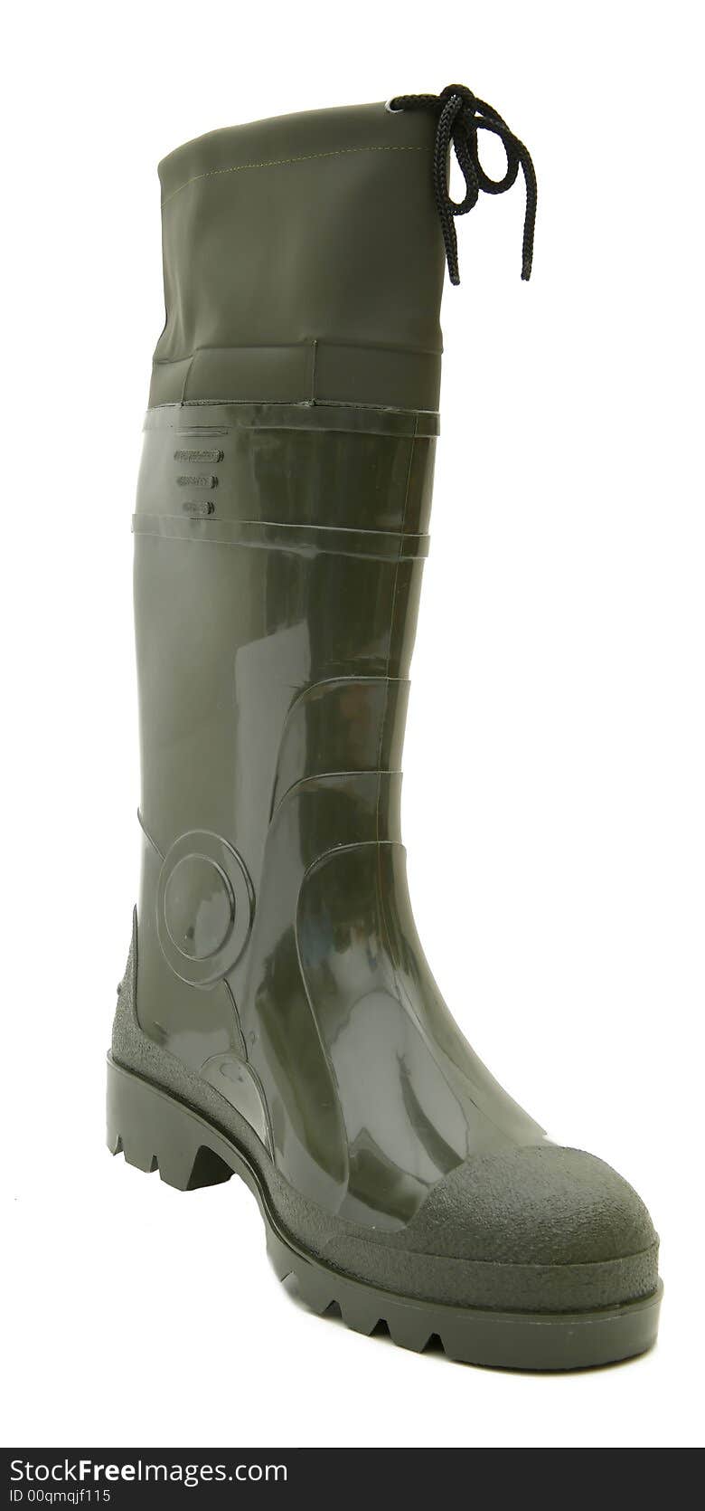 Green rubber boots isolated