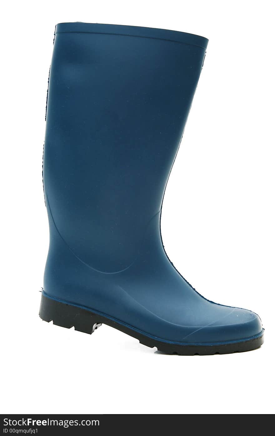 Cyan rubber boots isolated