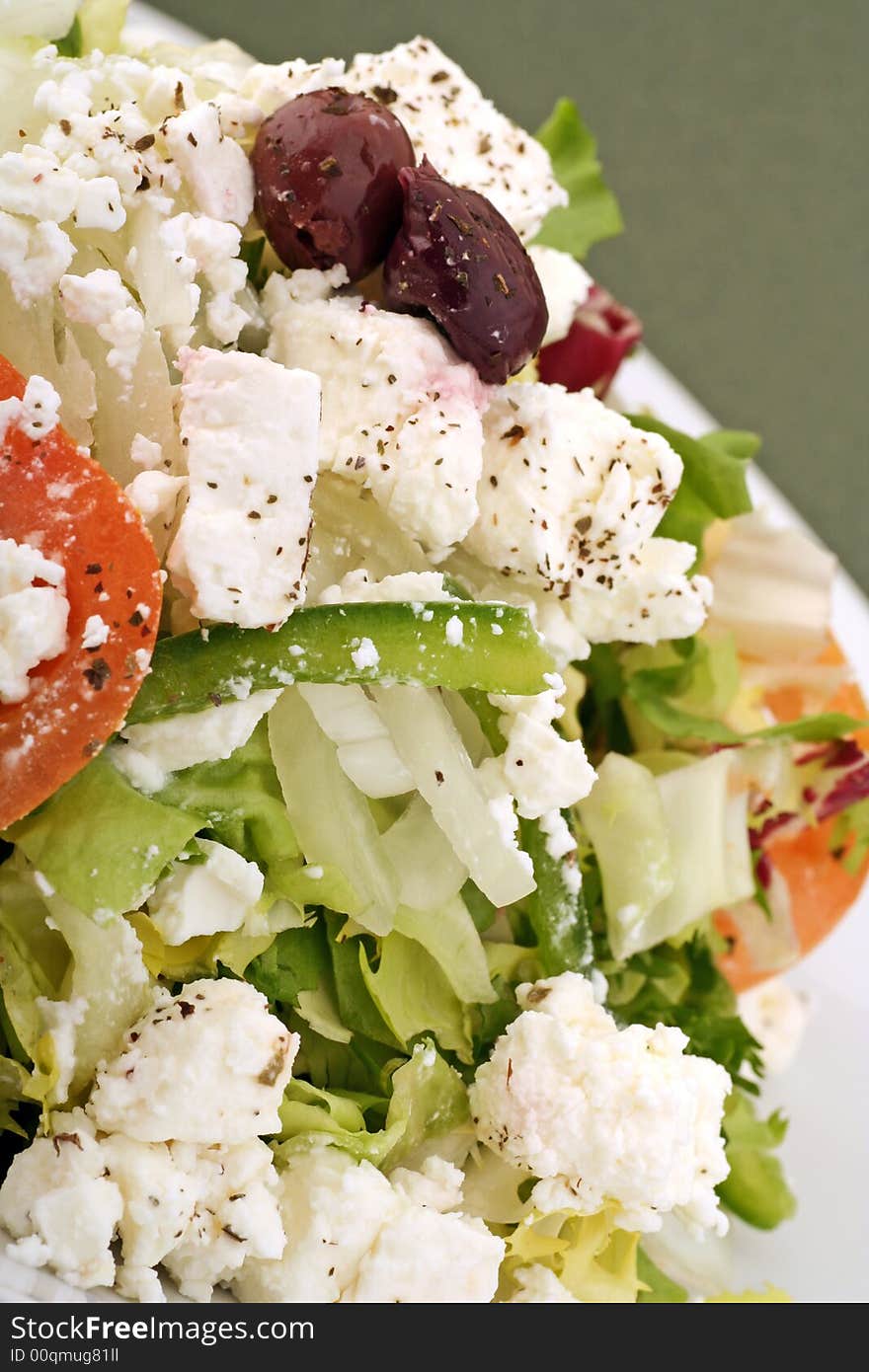 Greek salad with feta .(Studio)