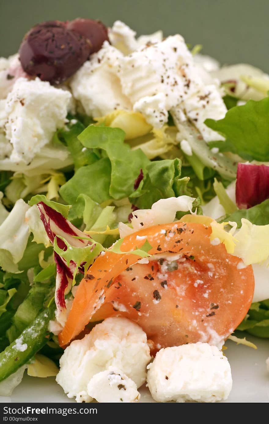 Greek salad with feta .(Studio)