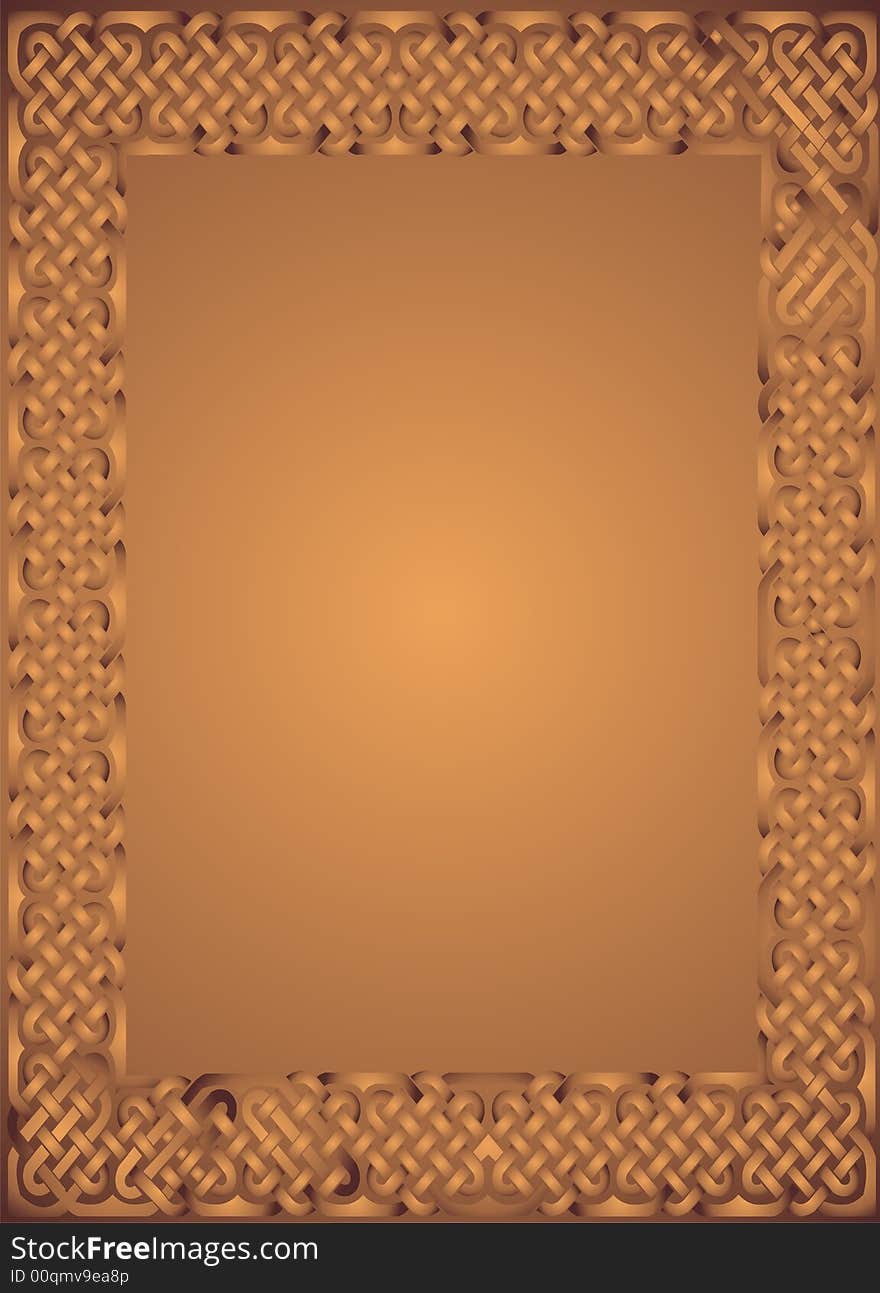 Abstract gold frame -  illustration