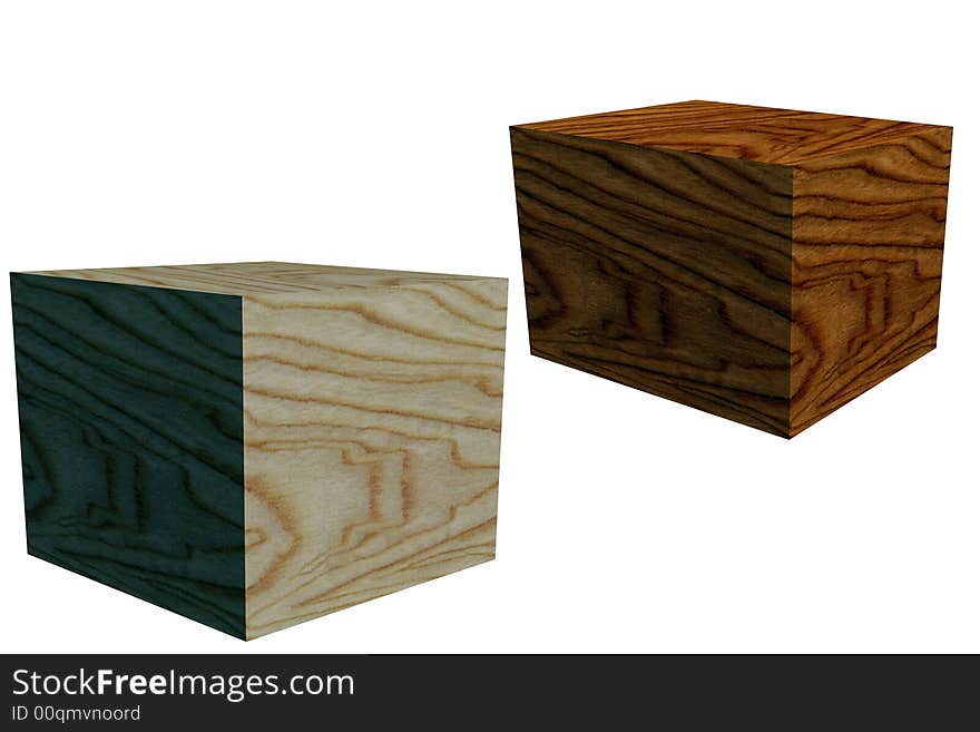 Wooden boxes in 3D great for distribution