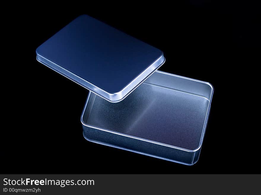 Metal box, isolated over black