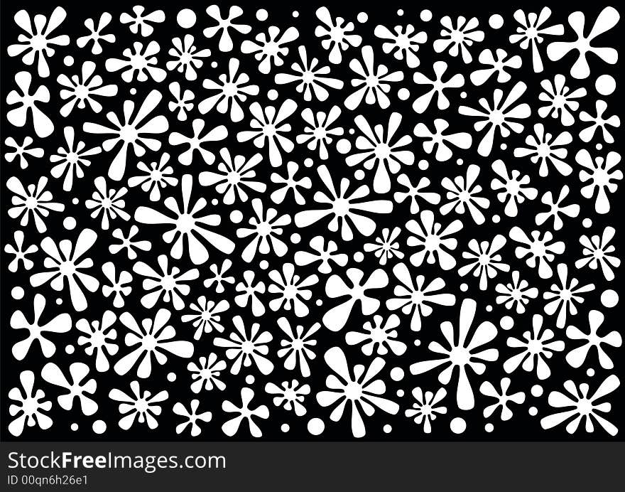 White vector blobs pattern on black background. White vector blobs pattern on black background