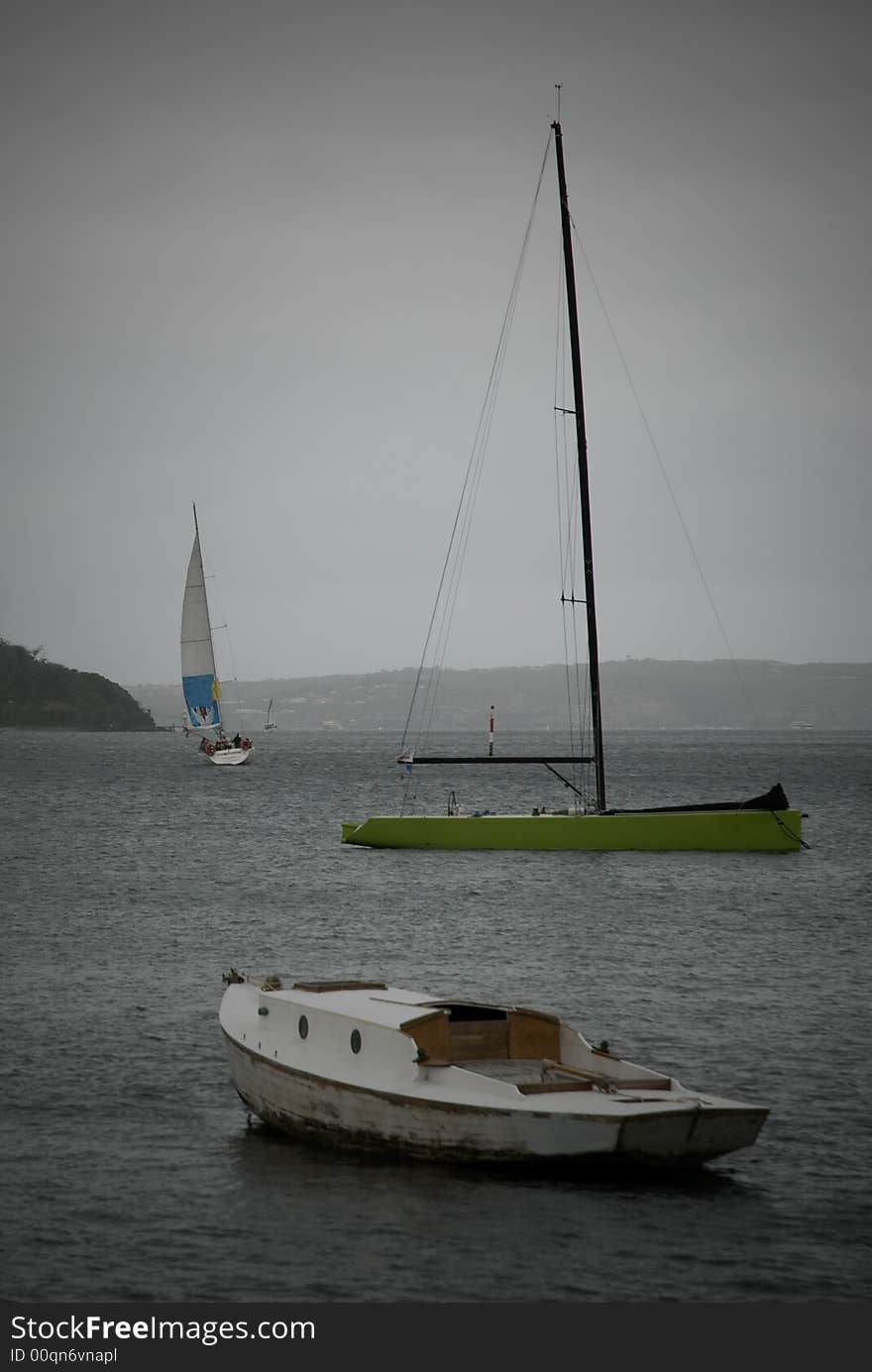 Yachts In The Fog