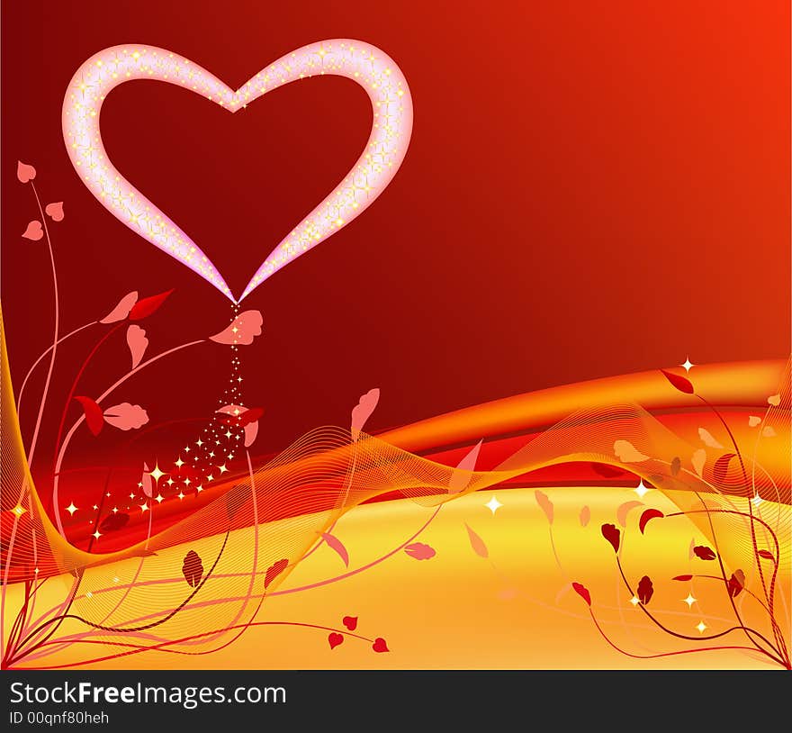 Romantic background vector illustration