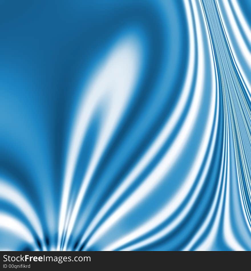 Abstract waves, overflowing the tints of blue color on a white background