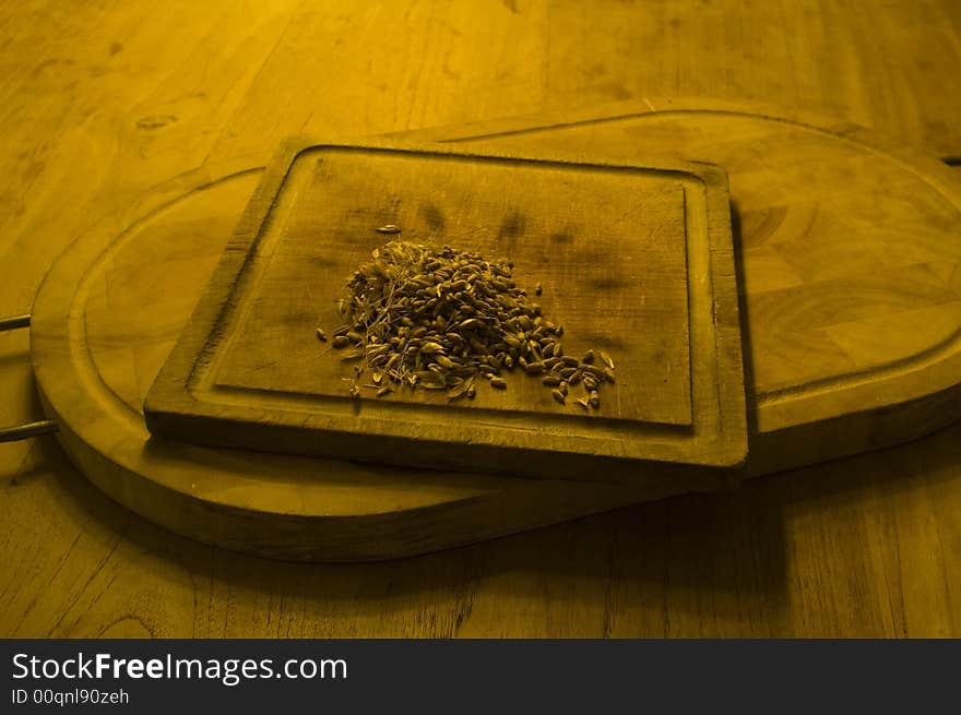 Cereal products, bread cut with a knife