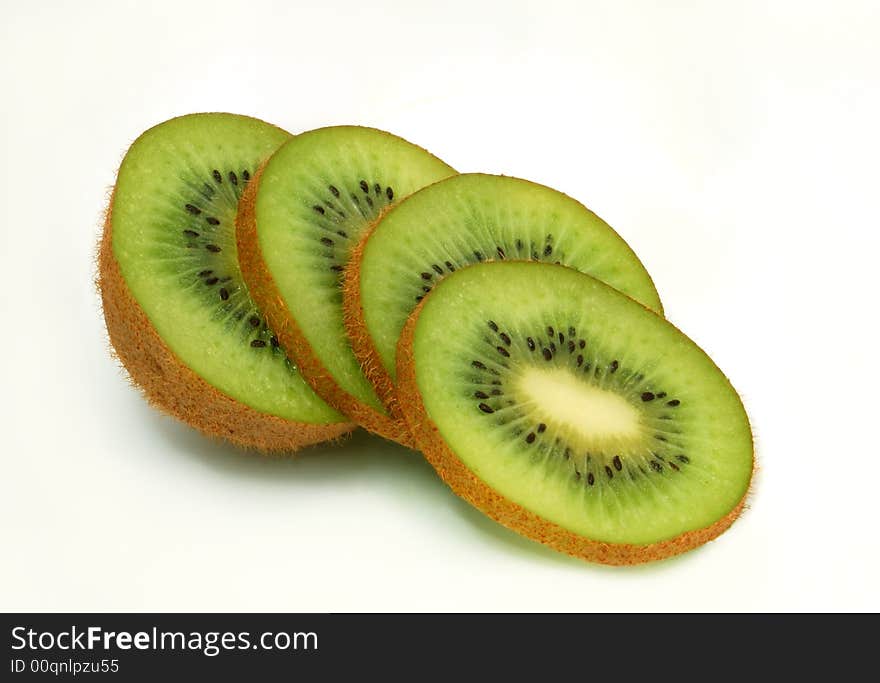 Isolated image of fresh sliced kiwi